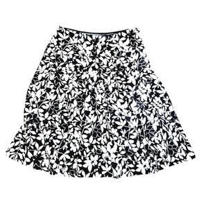 Liz Claiborne Skirt Floral Silk Women's Sz 14 Lined Back Zip Career Office